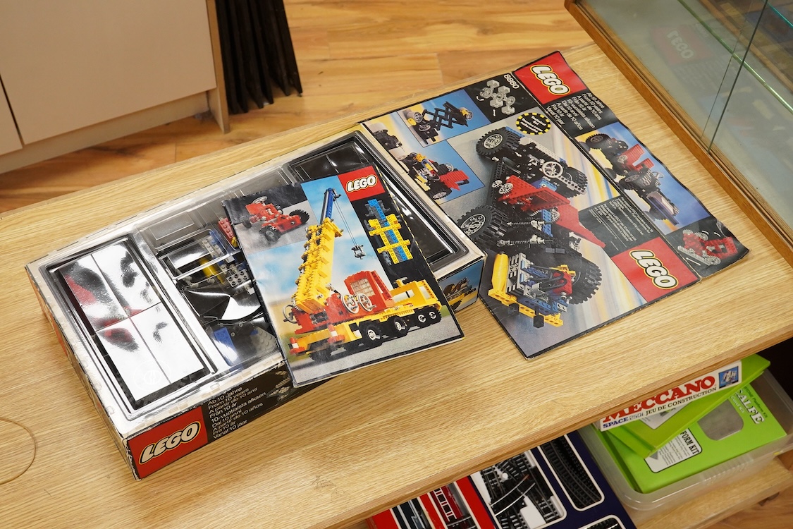 An early 1980s boxed Technic Lego set (8860), 2-seater car chassis, the set appears to be substantially complete with instructions, box af